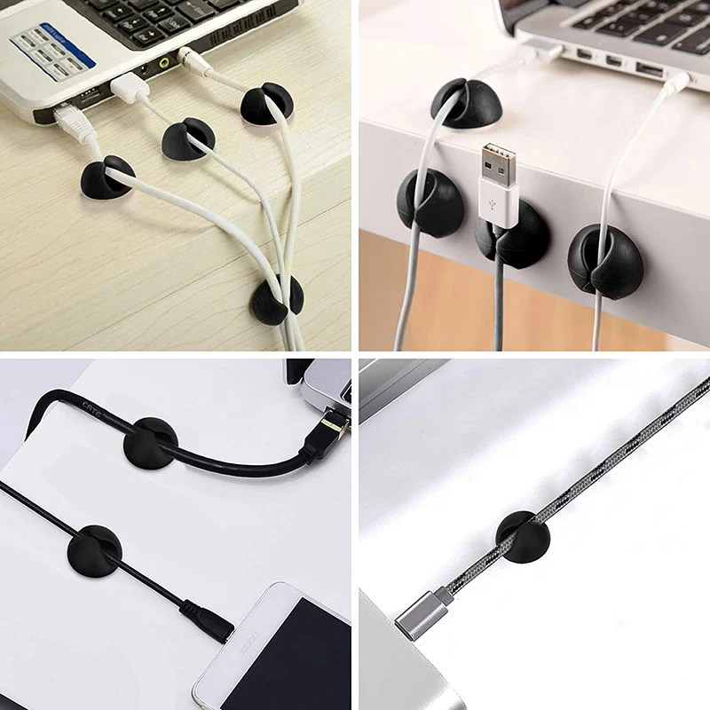 

30Pcs Cable Clips Winder Cable Organizer Adhesive Desktop Wire Storage Charger Cable Cord Holder For Phone Charging USB Cable