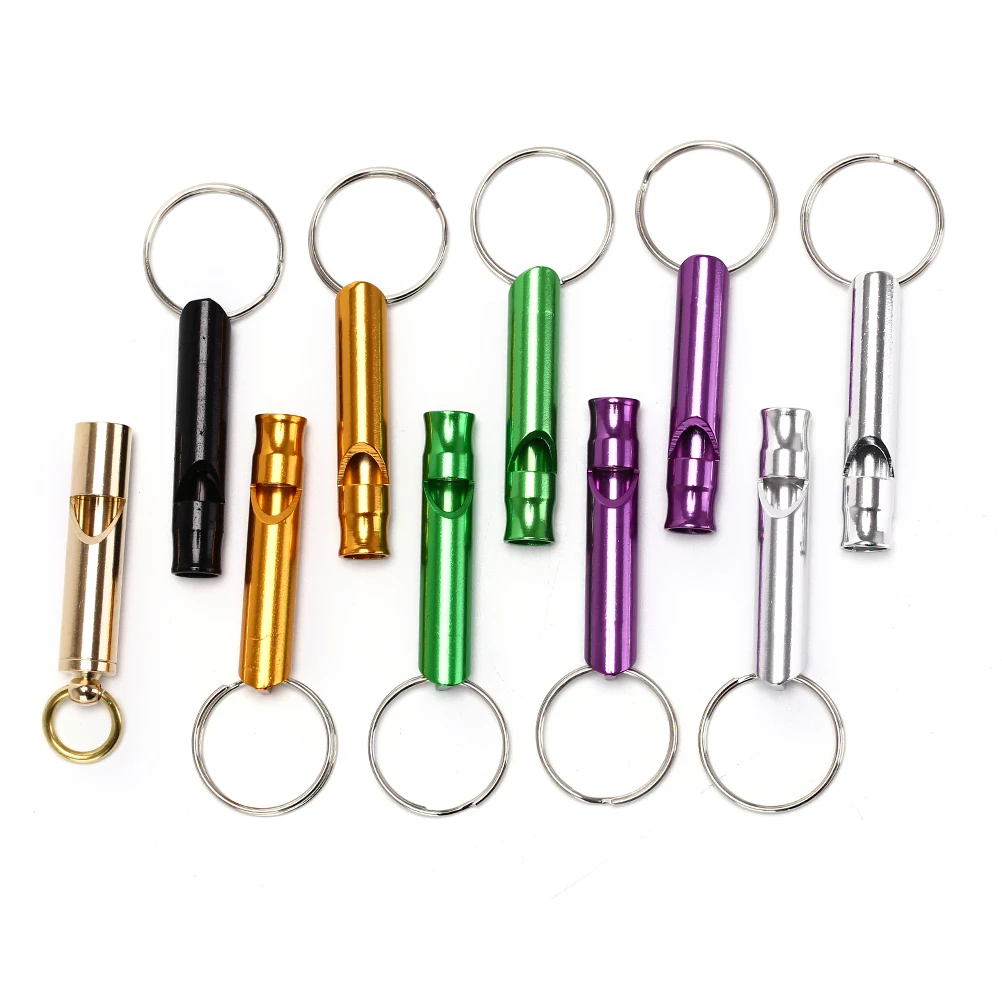 

10 PCS/Lot Mini Aluminum Alloy Whistle Keyring Keychain For Outdoor Emergency Survival Safety Sport Camping Hunting