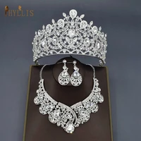 a44 rhinestone baroque headpiece crystal bridal tiaras and crowns hair jewelry set pageant diadem wedding hair accessories