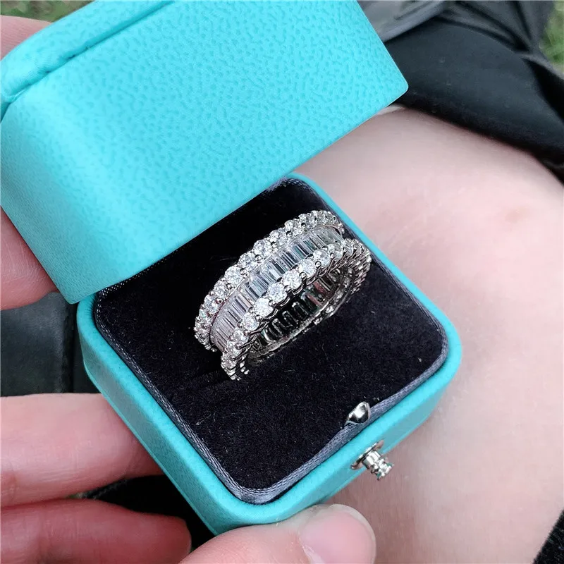 Обручальное кольцо choucong обручальное из стерлингового серебра 925 пробы с фианитом