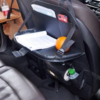car seat back organizer pu leather pad bag car storage organizer foldable table tray travel storage bag auto accessories