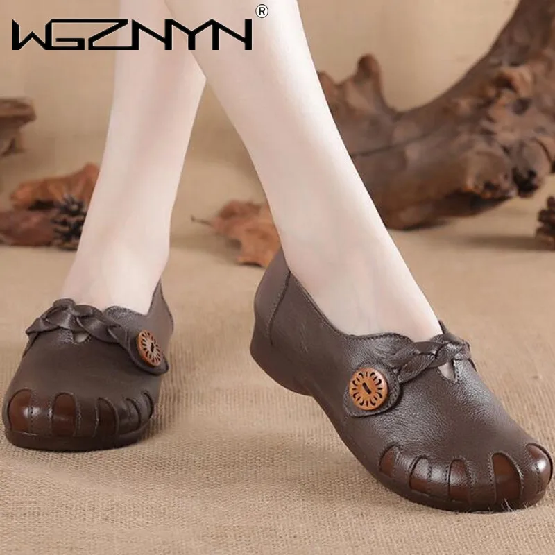 

Women Retro Casual Shoes Fashion Breathable Genuine Leather Shoes Sneakers Women Flat Shoes Female Footwear Zapatillas Mujer