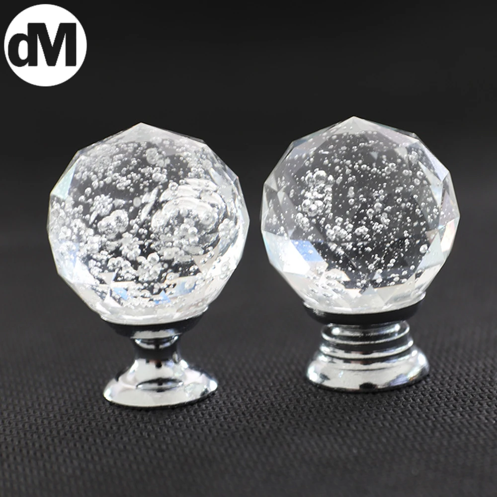 

DM 10pcs/Set Modern 28mm Crystal Glass Ball-Shaped Drawer Single-hole Cupboard Door Handles Furniture Hardware Fitting Kits 2021