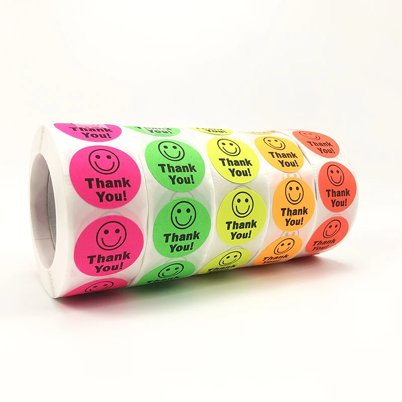 2500 шт. наклейки на лицо со смайликом s счастливое наклейка в рулоне круглые точки