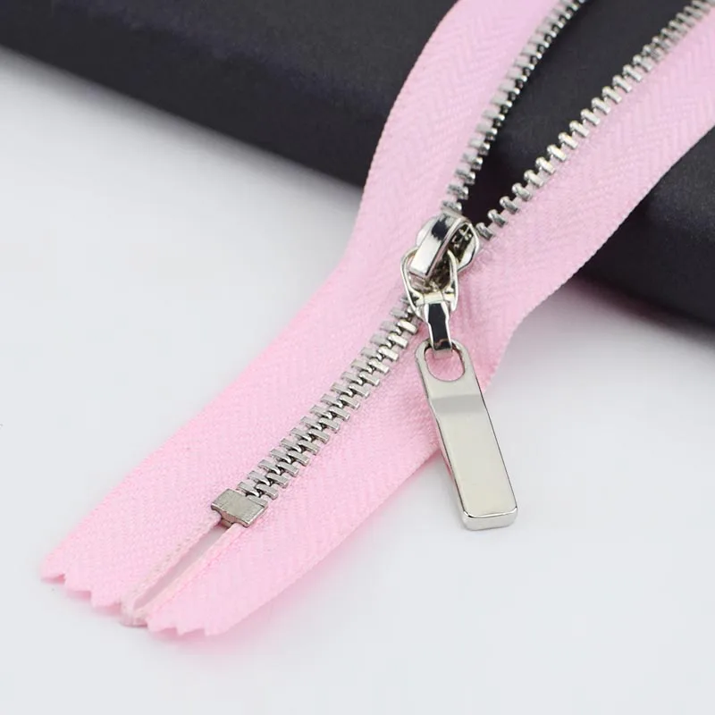 pink silver 3 шт. Meetee 3#20 см металлическая молния Медь зуб Closeend застежка-молния одежда джинсы карман на молнии сумки кошелек Ремонтный комплект аксессуары - Цвет: pink silver