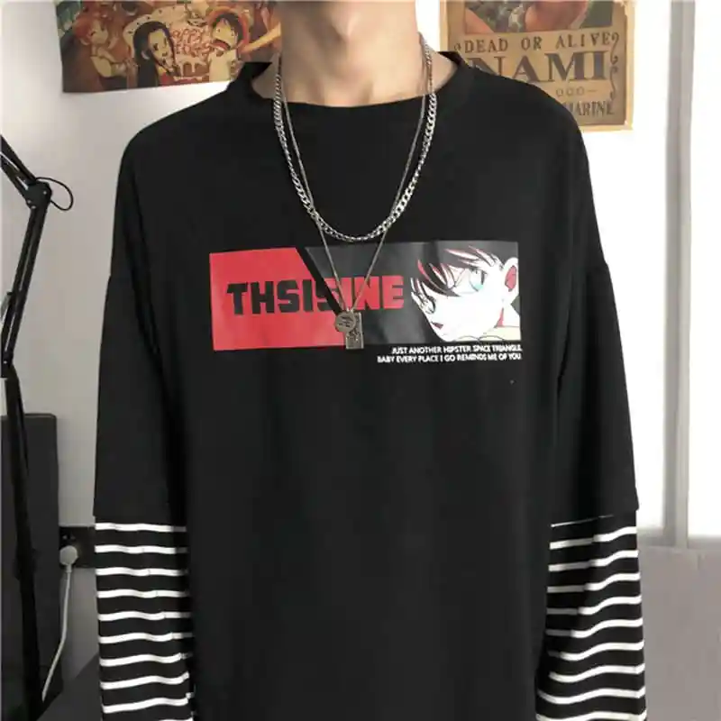 

Gothic Streetwear Harajuku T shirt Women clothes Patchwork Gothic cartoon anime print T-Shirt Korean Clothes 2020 new arrival