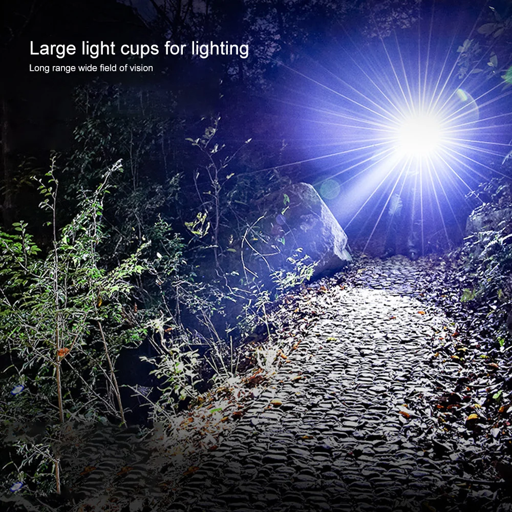

LED Flashlight Foldable Torch Light With Tripod USB Waterproof Camping Lantern Outdoor Handheld Searchlight Emergency Lamp