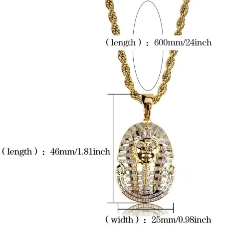 Мужское ожерелье в стиле хип хоп со стразами подвеска из циркония золотая