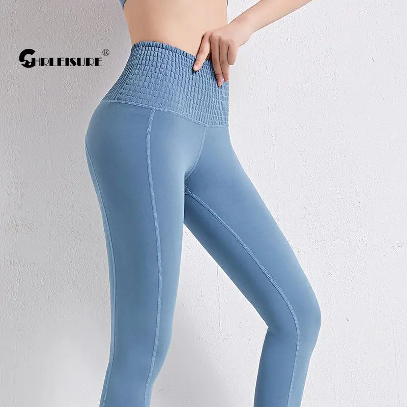 

CHRLEISURE Tigth Sport Leggings High Waist Hip Lift Abdomen Elasticity Gym Sportswear Running Quick Dry Yoga Women's Pants
