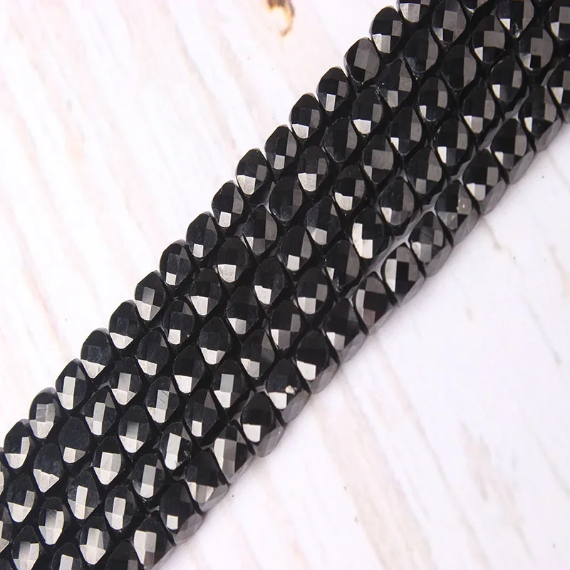 Оптовая продажа Черный шпинель натуральный драгоценный камень бисер граненый