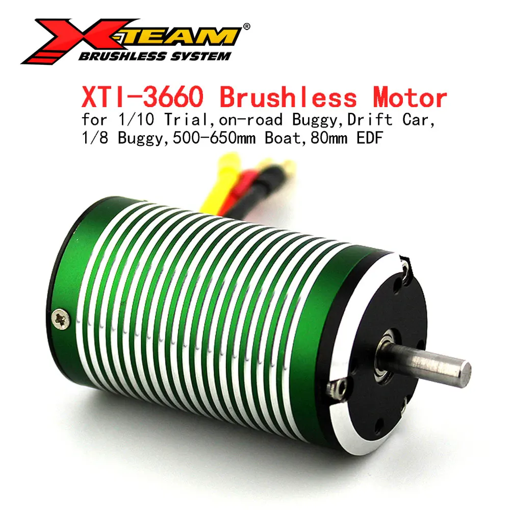 

X-TEAM Brushless Motor 3660 2550KV 4650KV 3800KV for Wltoys 104001 RC Cars 1/10 1/8 Buggy 500-650mm Boat 80mm EDF Replacement