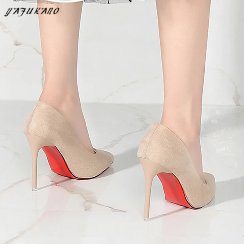 Пикантные модные женские туфли лодочки на тонком высоком каблуке 7 см/10 см с