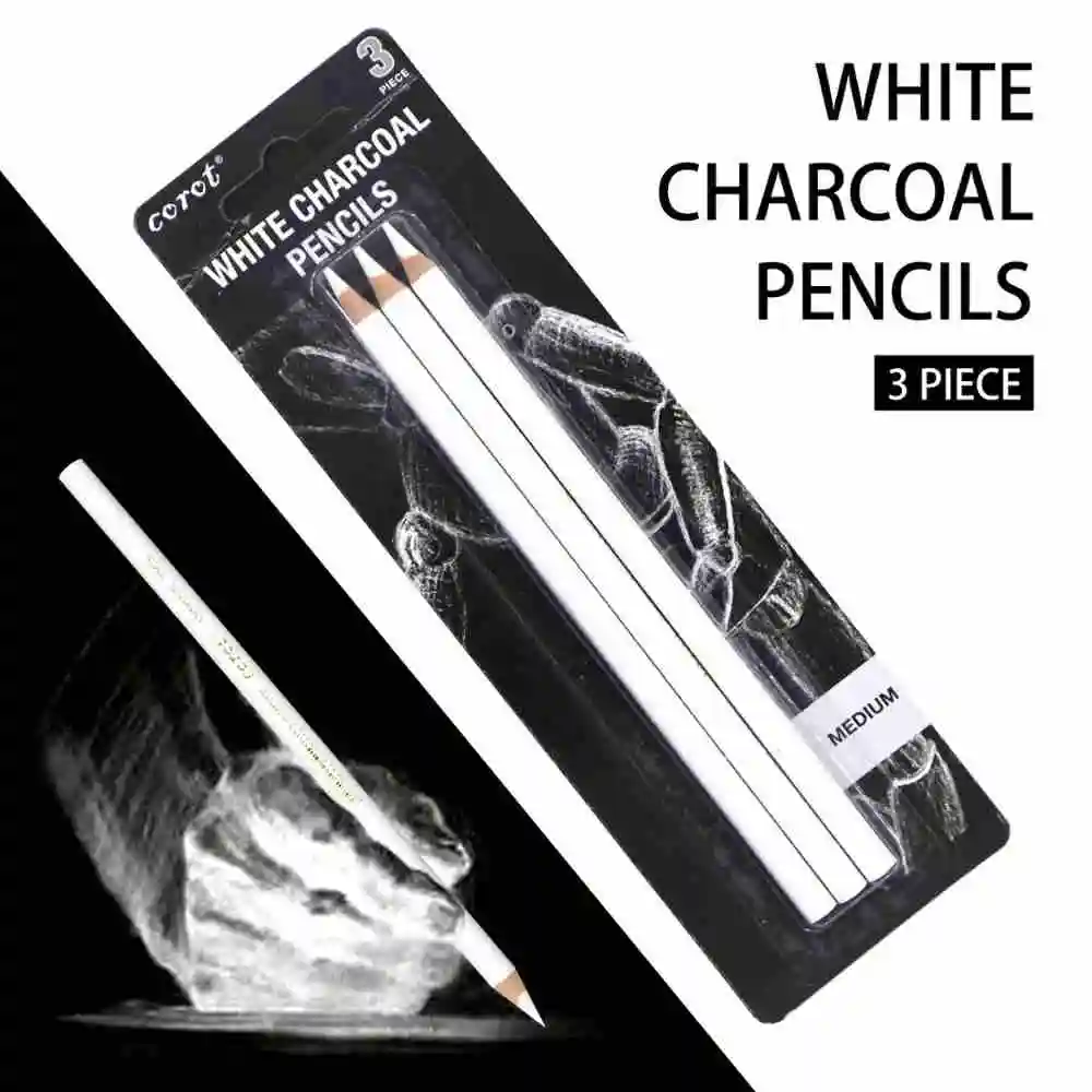 

Corot 3Pcs White Highlight Sketch Charcoal Pencil Standard Pencil for Sketching Drawing Pencils Set Art Painting Supplies