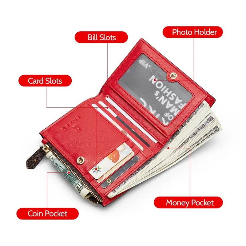 Женский кошелек Foxer с тиснением маленький Дамский бумажник надписью шикарная