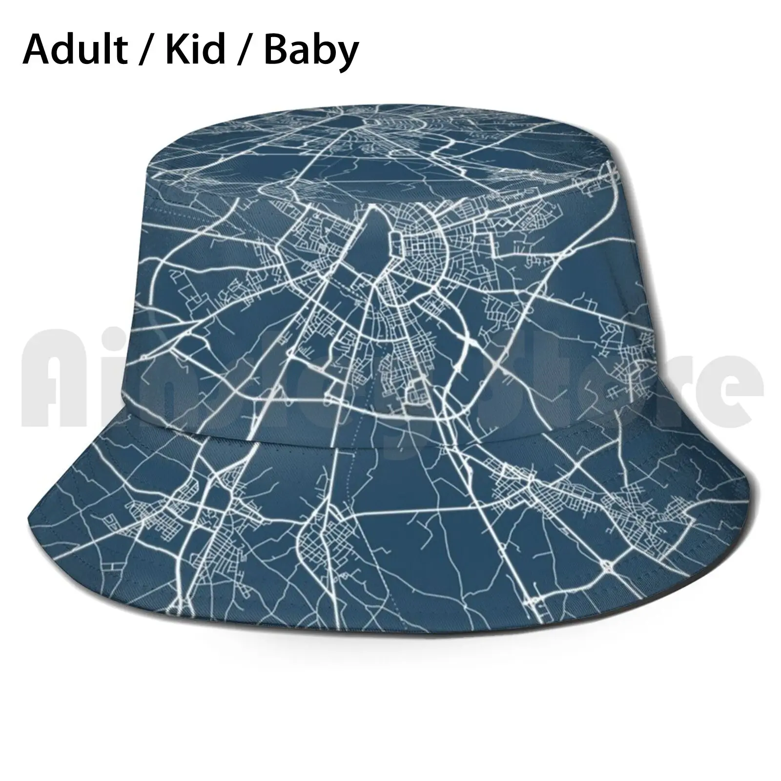 

Lecce Blueprint Street Map Lecce Colour Map Prints Sun Hat Foldable UV Protection Map Maps Lecce City Maps Lecce