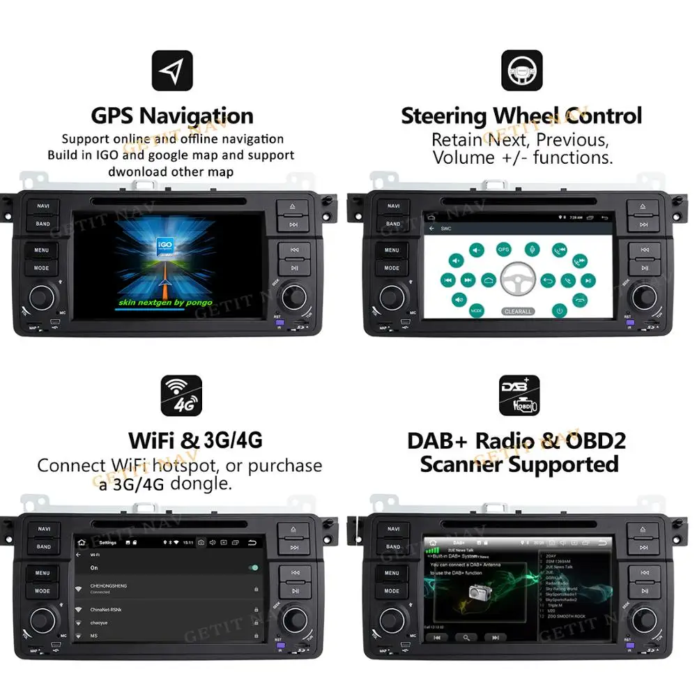 DSP чип IPS Android 10 один Din автомобильный DVD плеер для BMW E46 M3 Land Rover 75 3 серии