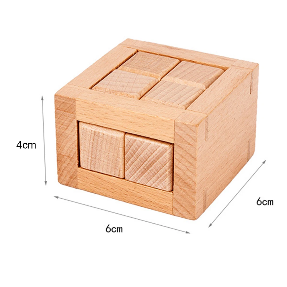 Rompecabezas de madera con cierre Luban, rompecabezas m&aacute;gico antiestr&eacute;s, hecho a mano juguete, regalo para ni&ntilde;os, juguete educativo, regalo de Navidad-4