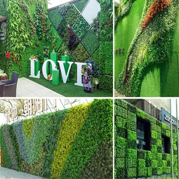 Artificial Plant Wall Hedge Lawn Boxwood Hedge Artificial Lawn Garden Backyard Home Decor Simulation Grass Turf Rug Lawn Outdoor