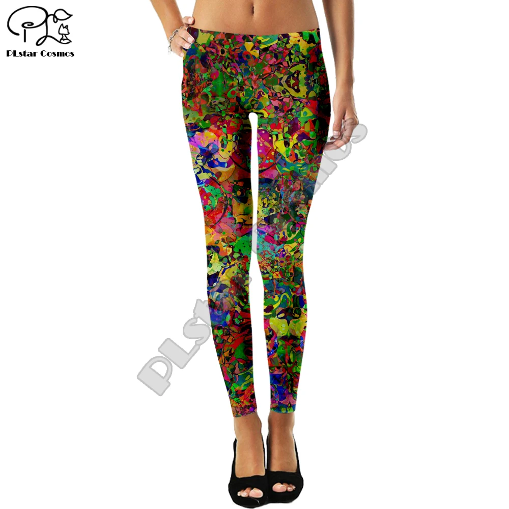 Красочные Леггинсы образец Женская пищевой конфеты фруктового шить леггинсы с