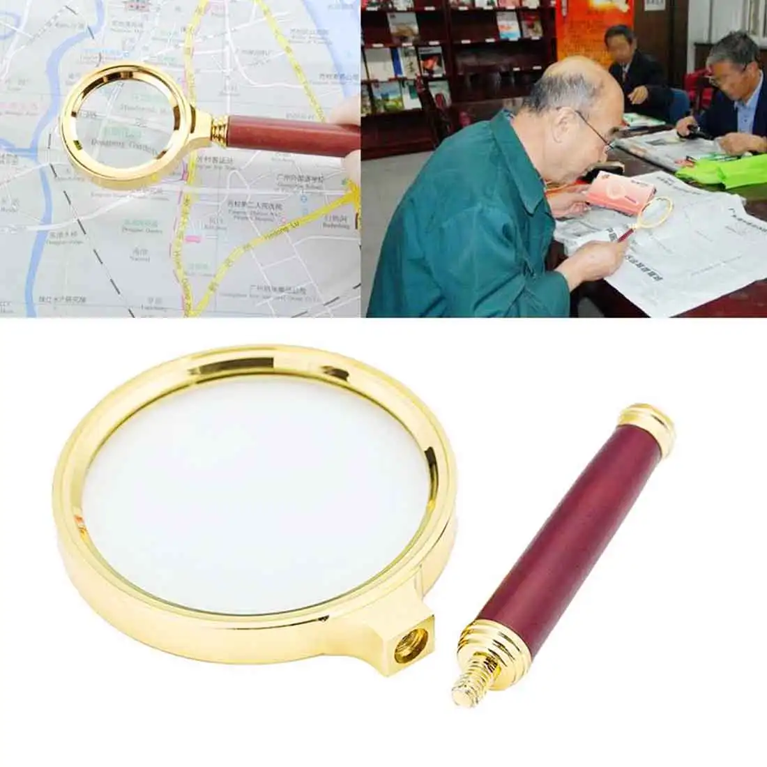 

80 мм 10X увеличительное стекло 80 мм портативная ручная лупа для ювелирных изделий газетная книга для чтения высокой четкости лупа для глаз