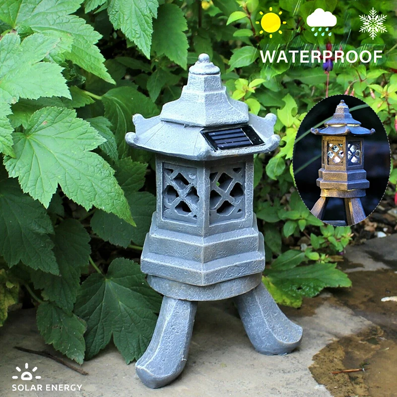 1 шт. на солнечных батареях Керамика пагода орнамент шланг для полива огорода