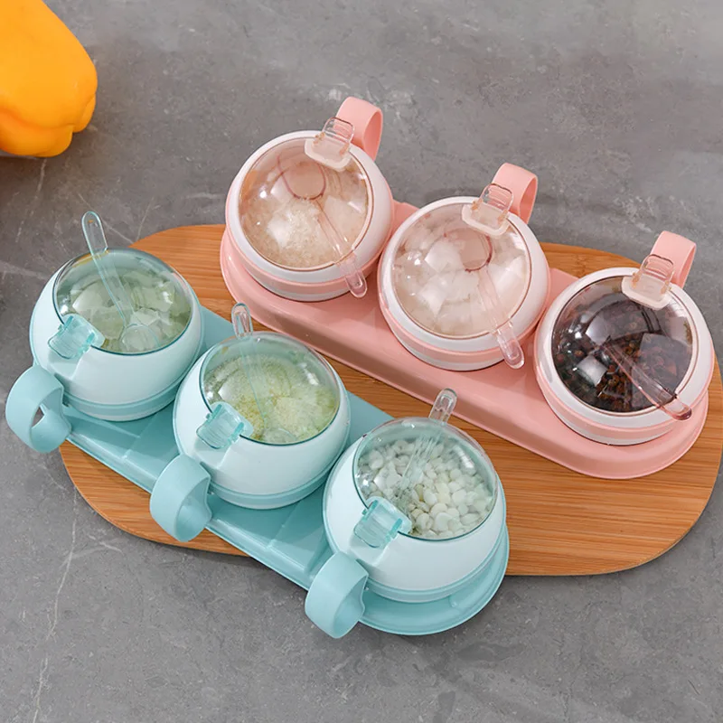 3 шт. сферические коробки для приправ диспенсер визуальная звезда специй с ложкой