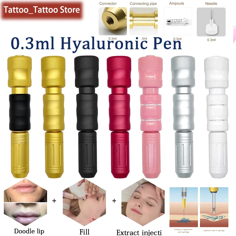 

0.3ML Lip Filler Needle Free Mesotherapy Hyaluron Pen Air Pressure Rotary Type Hyaluronic Acid Pen Meso Hyaluronic Injection Pen