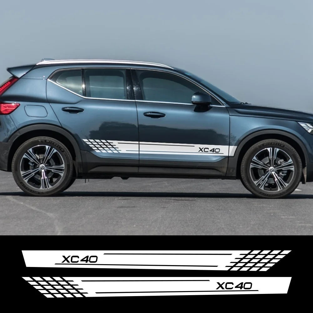 

2pcs Car Side Stripe Stickers Personalized Auto Sport Styling Decals Decoration For Volvo XC40 XC60 XC90 Tuning Car Accessories