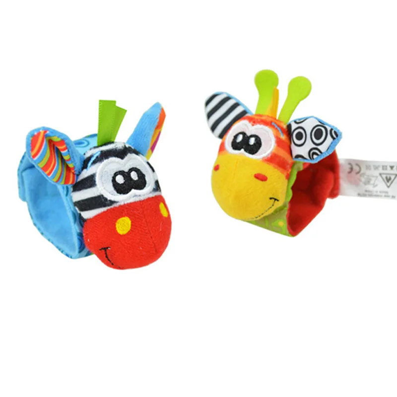 2pcs wrist rattle Для детей возраста от 0 до 12 месяцев Детские Мультяшные погремушки игрушки для детей новорожденных Мягкие плюшевые игрушки носки Детская игрушка-погремушка ремешок Детские носки - Цвет: 2pcs wrist rattle