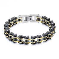 megin d stainless steel titanium bicycle motor chains punk hip hop vintage bangle wrist band bracelet for men women gift jewelry