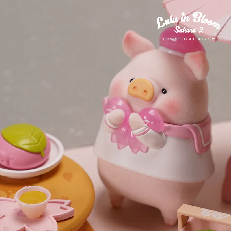 

Cute LULU pig blind random boxed toy blooming cherry blossoms 2 moveable dollsurprise item anime doll gift 6 pieces/set gift box