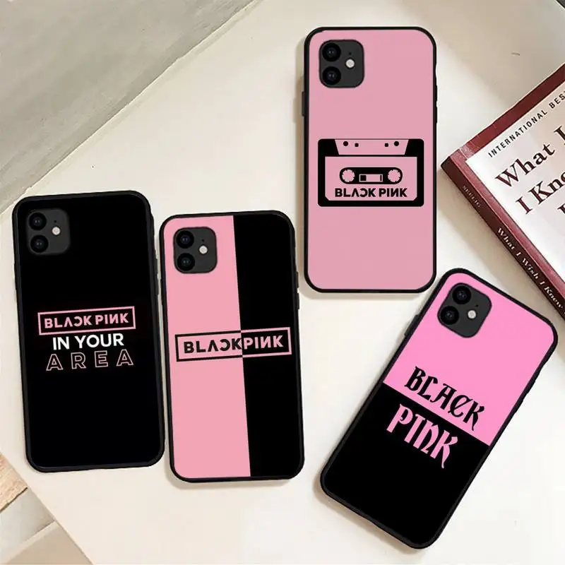

BLACK-Or-PINK fashion marble girls Phone Case For iphone 12 11Pro Max 11 XR XS Max X 8 7 6 6S Plus 5 5S SE 2020 soft Cover