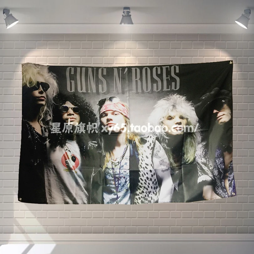 

"GUNS N ROSES" 56X36 inches large banner retro rock band logo poster cloth painting Bar Cafes hostel home decor
