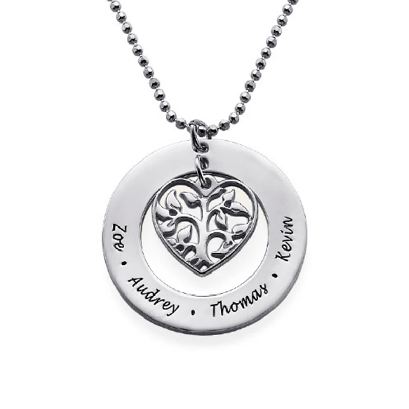 Персонализированное ожерелье с подвеской на заказ именной пластиной