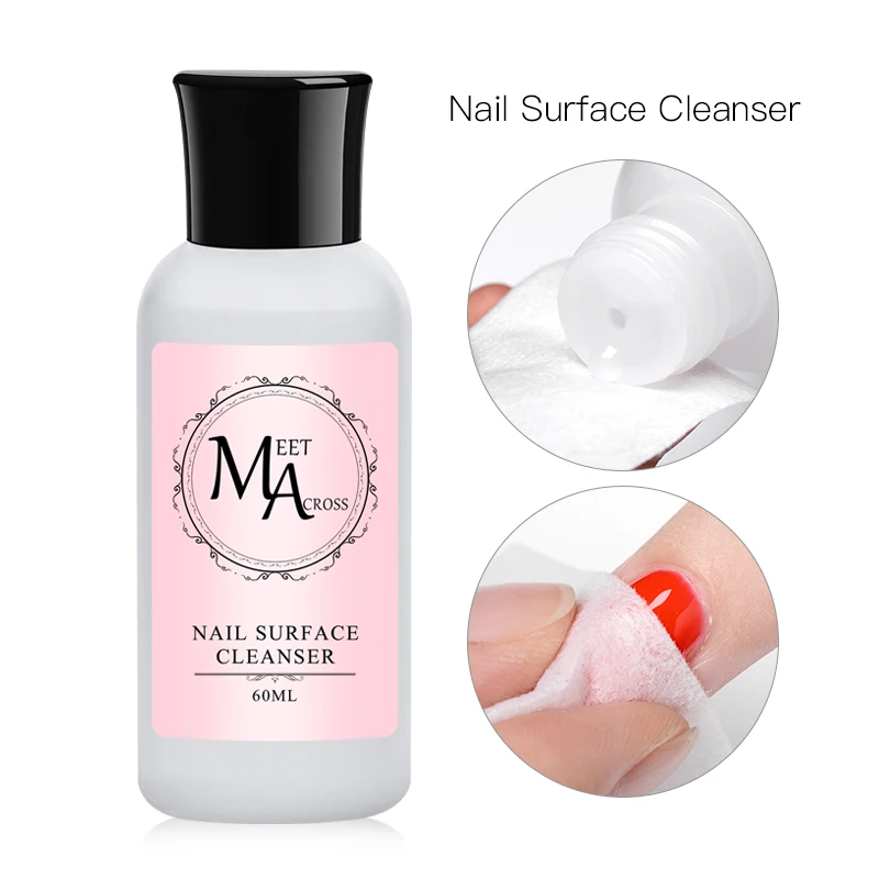 MEET ACROSS 60ml UV Gel Nail Polish Remove Acrylic Cleaner Excess Surface Sticky Residue Remover Tool | Красота и здоровье
