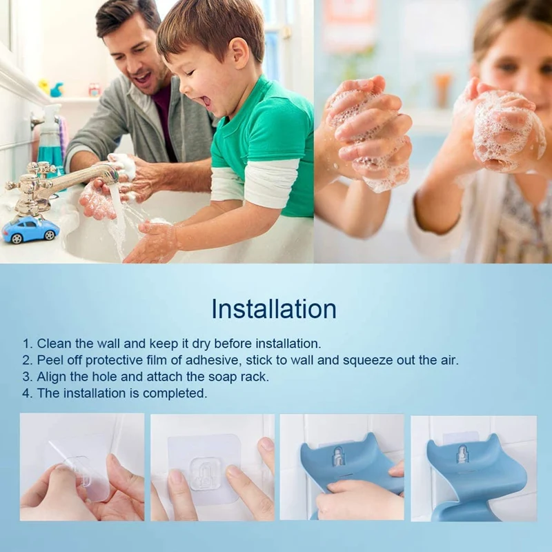 

Double Layer Soap Dishes for Bathroom Soap Dish Holder for Shower Kitchen Accessory No Drilling Wall Mounted