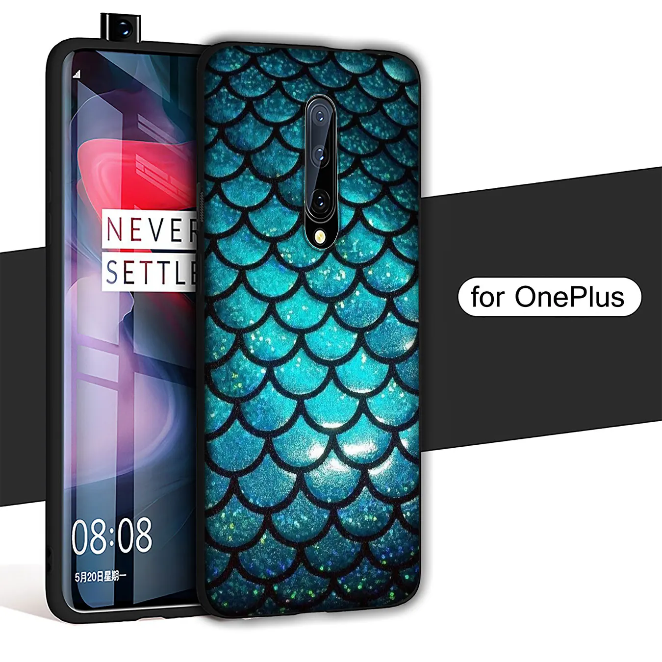 Чехол из ТПУ для OnePlus 7T 7 Pro 6 6T 5 5T One Plus 7Pro мягкий со змеиной кожей черный