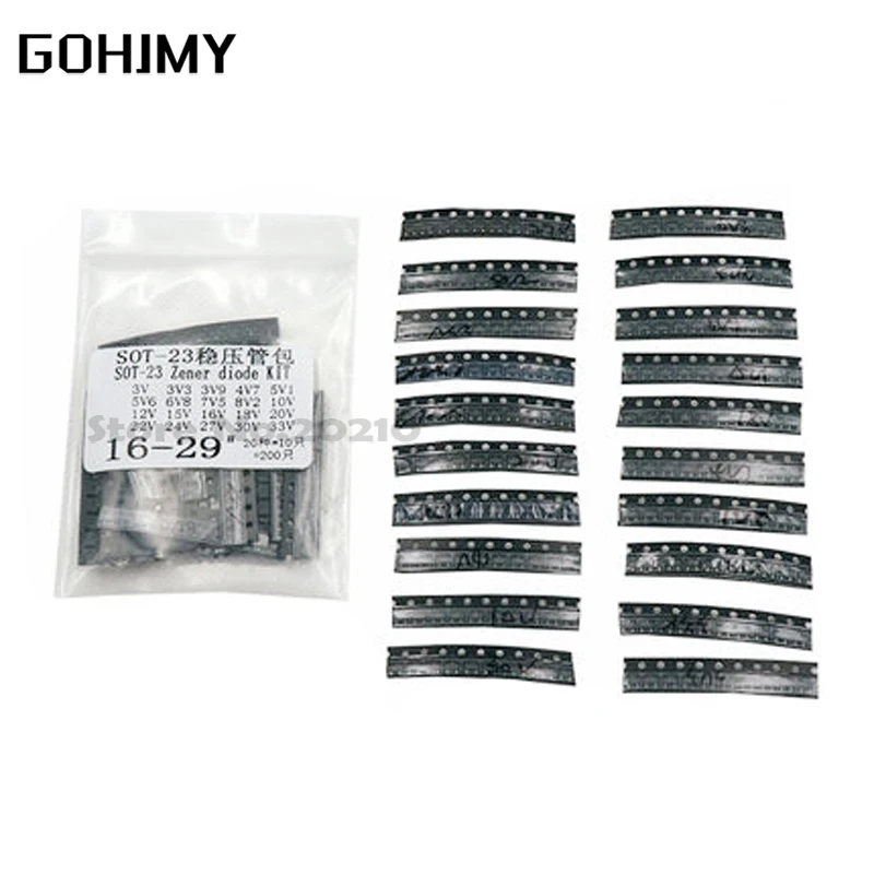 

20kinds*10PCS=200PCS Zener diode in SOT23 package Samples ki KIT
