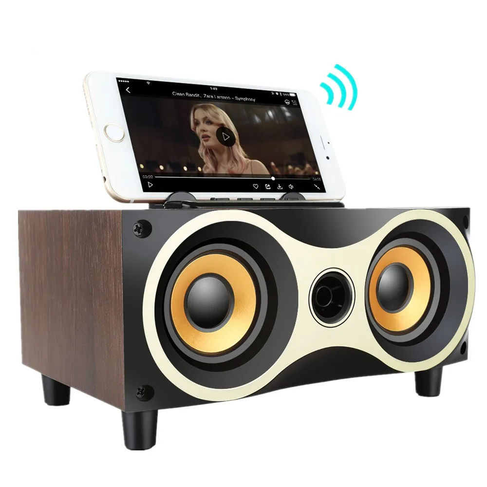 Многофункциональный деревянный Bluetooth динамик портативная беспроводная FM карта U