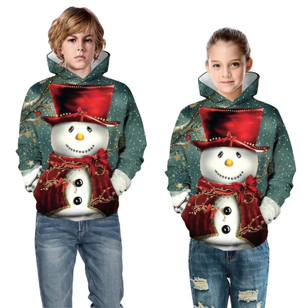 Детский пуловер с капюшоном 3D цифровой печатью|Толстовки и кофты| |