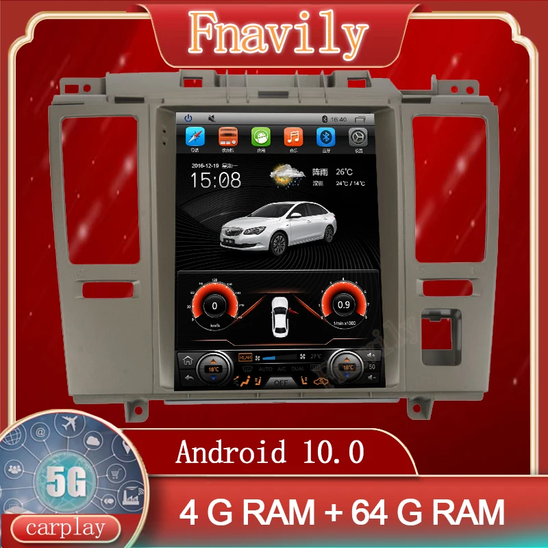 

Автомобильное радио Fnavily Android 10 для автомобильной мультимедийной системы Nissan Tiida, плеер, GPS-навигация, вертикальный экран, в стиле Tesla 10,4 дюйма