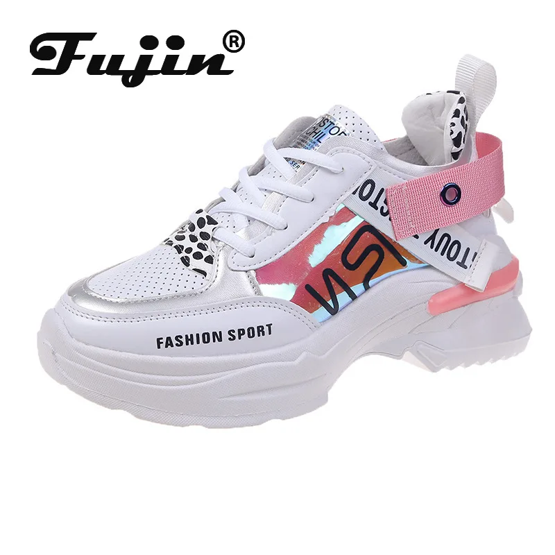 Женские кроссовки на платформе Fujin повседневные дышащие высокого качества