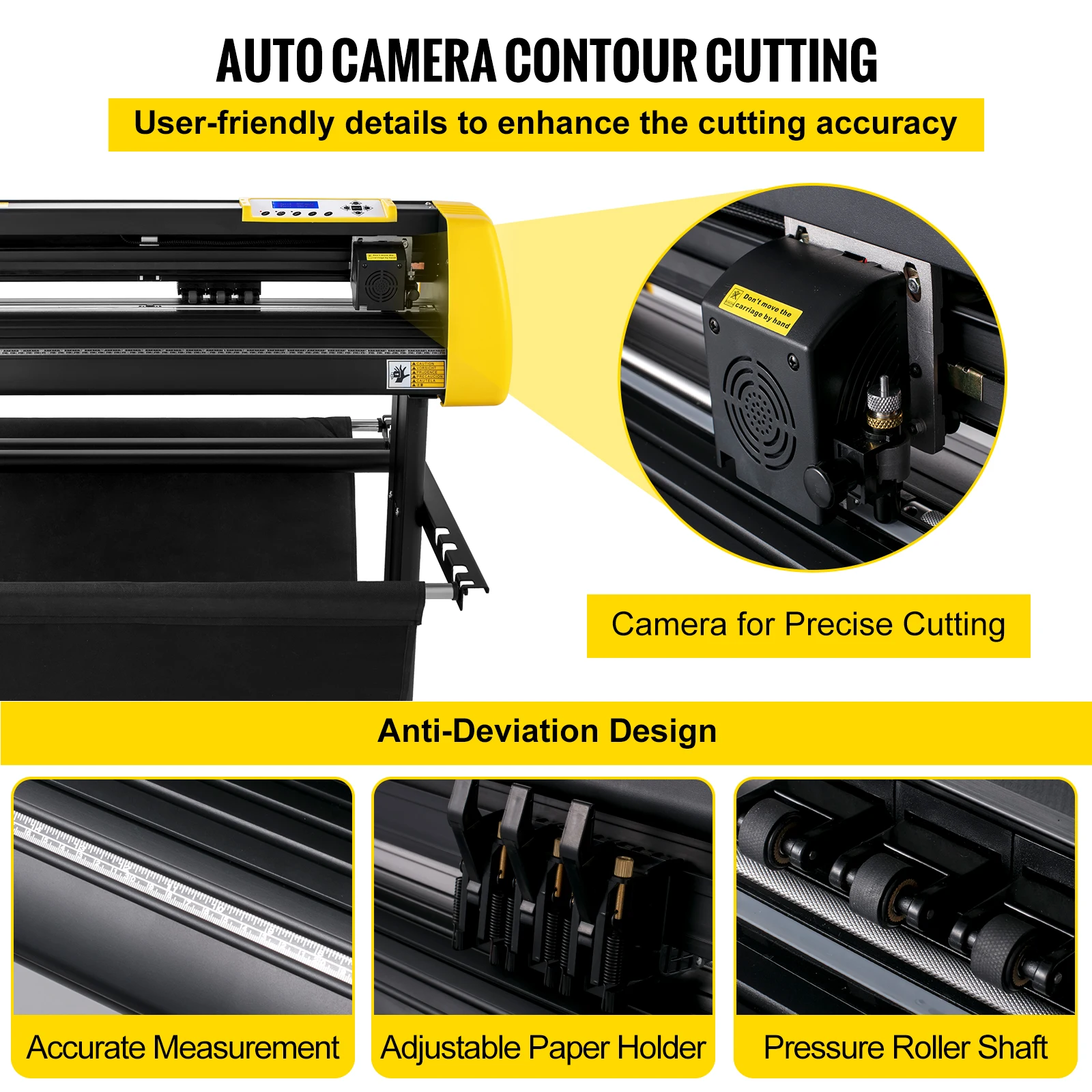 VEVOR Vinyl Cutter Machine Automatic Contour Computer Windows Software 3 Blades LCD Screen 28Inch 630MM Printer Cutting Plotter |