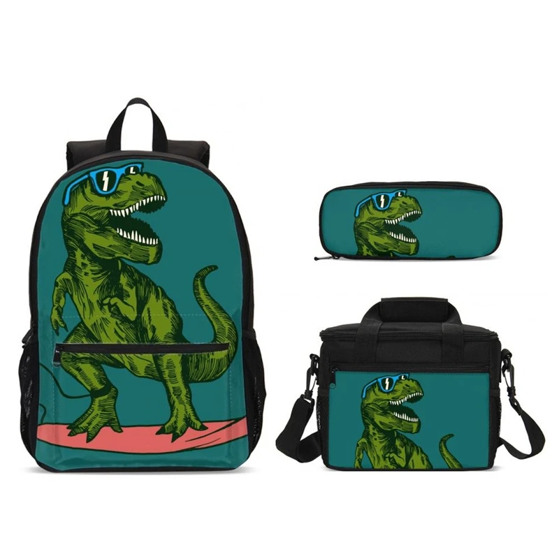 3 шт./компл. портфель для девочек классные рюкзаки с 3D-принтом животных динозавров