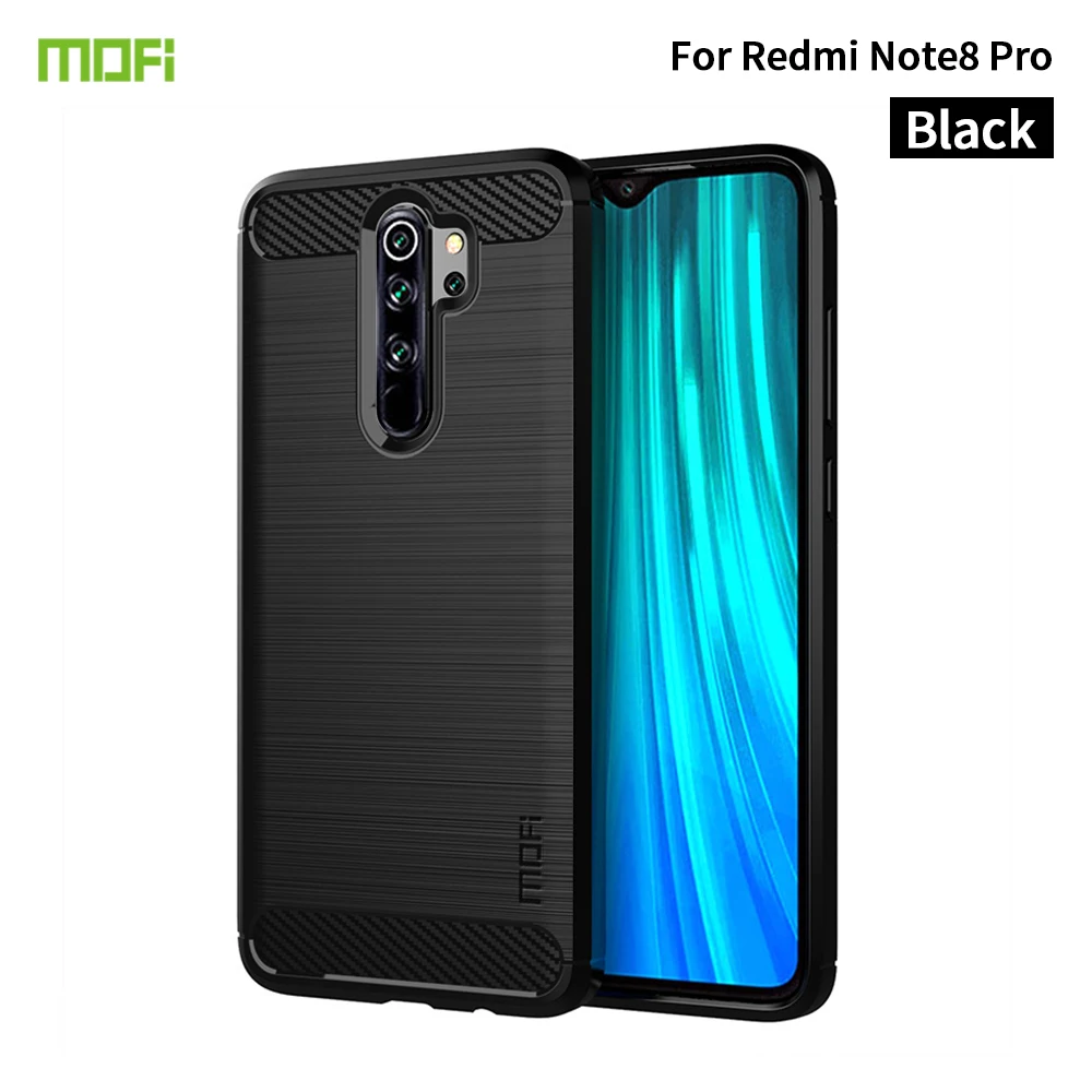 Чехол для телефона Xiaomi Redmi Note 8 Pro Мягкая силиконовая задняя крышка из углеродного