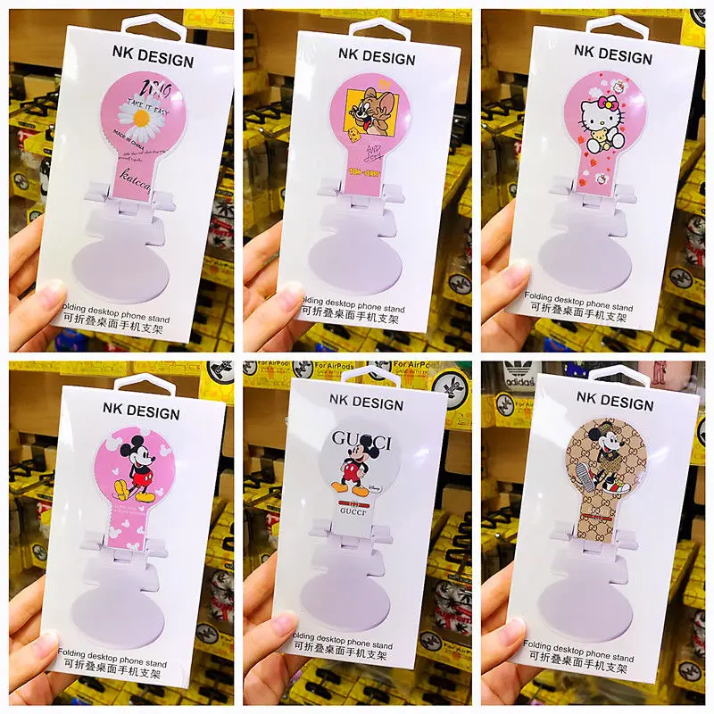 

Disney Cartoon Cute Stitch Minnie Mickey Desktop Folding Phone Stand Meter Portable Outdoor Universal