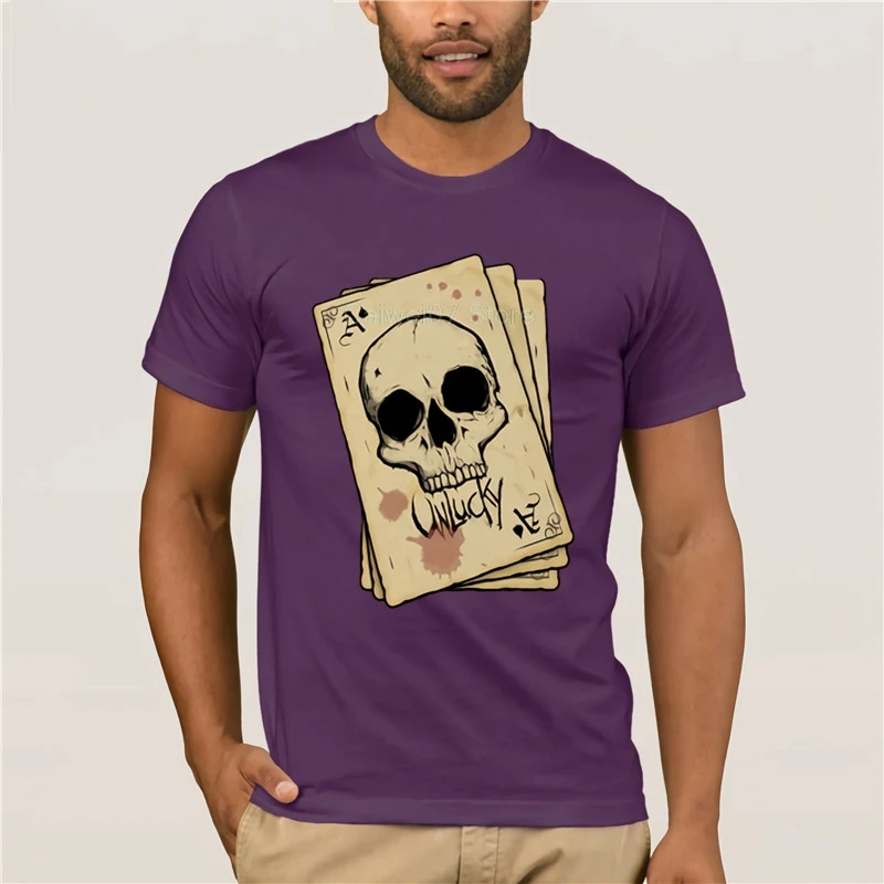 

New Summer Men's Casual Print T-Shirt Fashion Unlucky Ace of Spades T Shirt casual o-neck loose summer T shirt for men