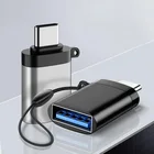 Адаптер AURUNW USB C OTG, адаптер для быстрого подключения USB 3,0 к Type C, адаптер для MacbookPro, Xiaomi, Huawei, Мини USB адаптер Type-C OTG, конвертер кабеля