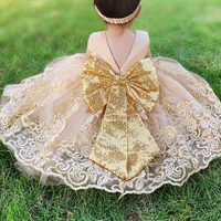 toddler baby girl princess dress kids birthday sequin bowknot ball gown pageant flower girl wedding children formal lace frocks