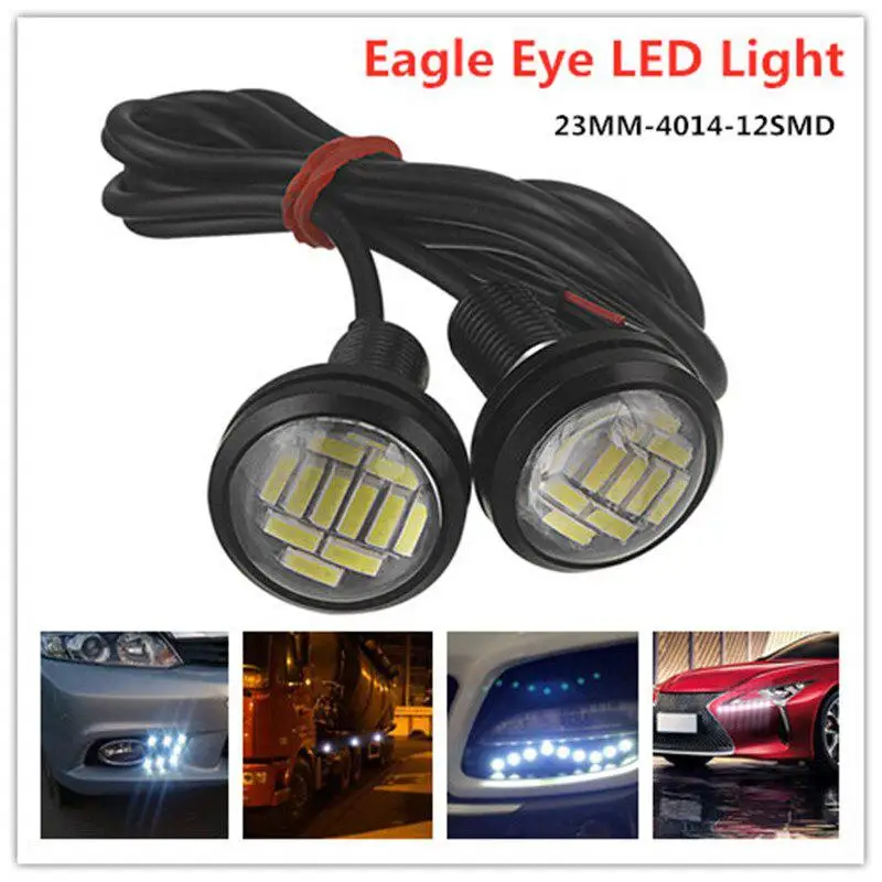 2 шт. 4014 12SMD 23 мм автомобиля орлиный глаз светодиодная система DRL Дневной ходовой